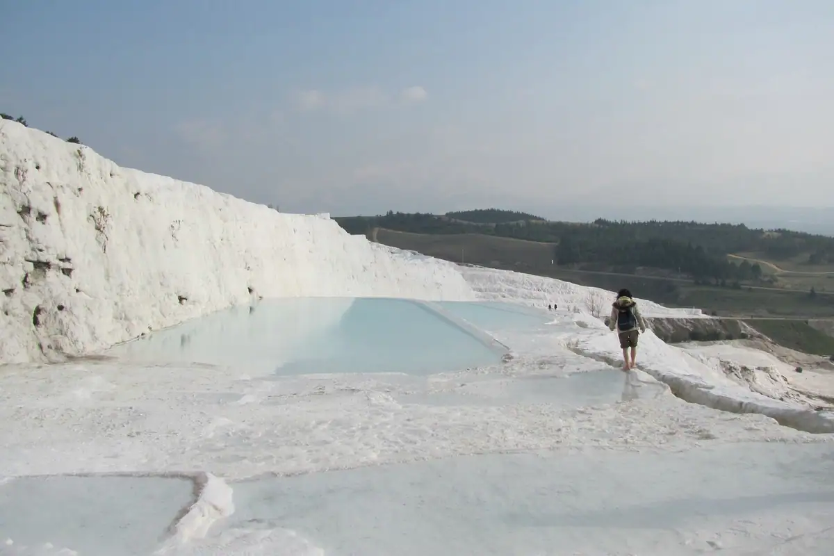 The travertine terraces at Pamukkale.